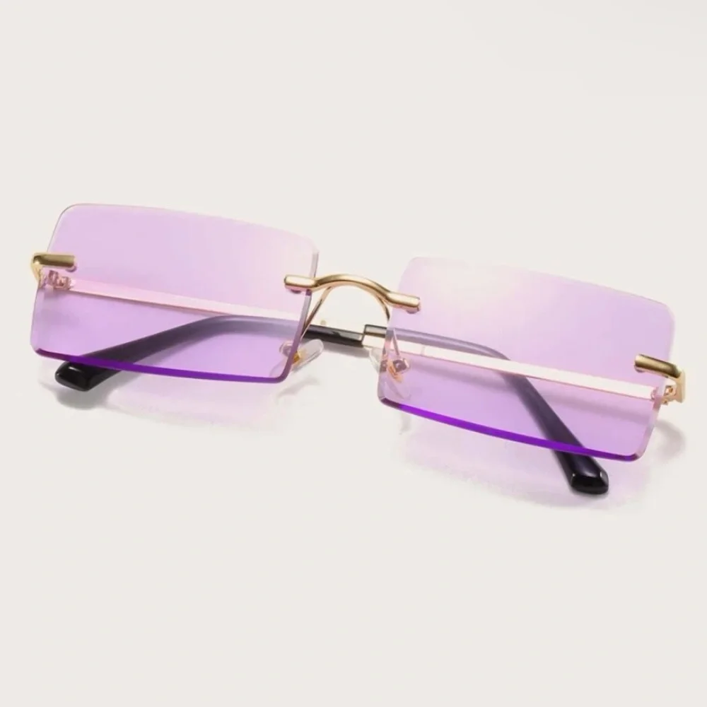Tinted Lens Rimless Fashion Glasses